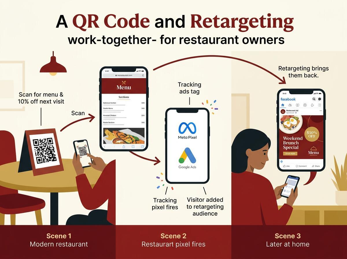 QR code payment system for restaurant crypto transactions and digital marketing integration